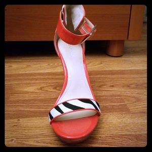 Calvin Klein zebra print heels